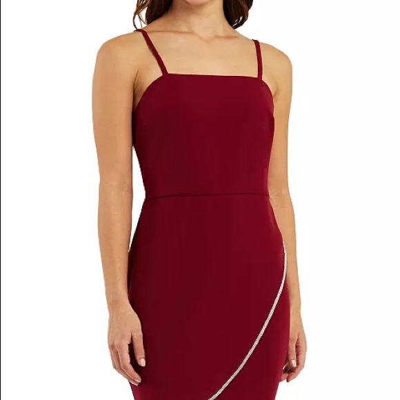 BCX Juniors' Embellished-Faux-Wrap Front Dress - Picture 10 of 11